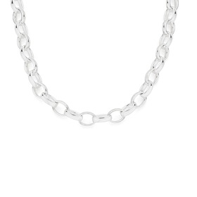 Silver+45cm+Solid+Oval+Belcher+Chain