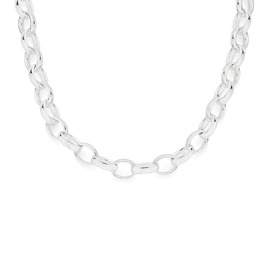 Silver-45cm-Solid-Oval-Belcher-Chain on sale