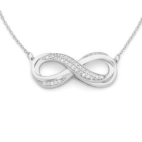 Silver+Pave+CZ+Infinity+Necklet