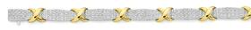 9ct+Gold+Two+Tone+Diamond+Bracelet