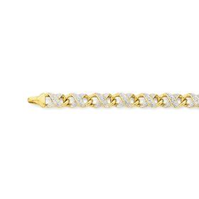 9ct+Gold+Diamond+Infinity+Bracelet