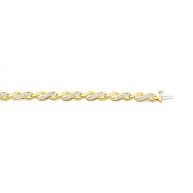 9ct+Gold+Diamond+Infinity+Bracelet