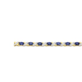 9ct+Gold+Created+Ceylon+Sapphire+%26amp%3B+Diamond+Bracelet