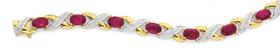 9ct-Gold-Created-Ruby-Diamond-Bracelet on sale