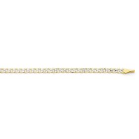 9ct+Two+Tone+Gold+50cm+Solid+Diamond+Cut+Curb+Chain