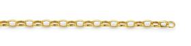 9ct+Gold+19cm+Oval+Belcher+Bracelet