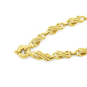 9ct-Gold-19cm-Solid-Fancy-Link-Bracelet on sale