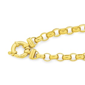9ct-Gold-19cm-Belcher-Bolt-Ring-Bracelet on sale
