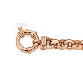 9ct+Rose+Gold+21cm+Solid+Oval+Belcher+Bracelet