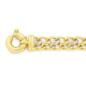 9ct+Gold+20cm+Diamond+Bracelet