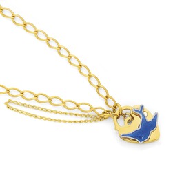 9ct-Gold-15cm-Bluebird-Curb-Padlock-Bracelet on sale