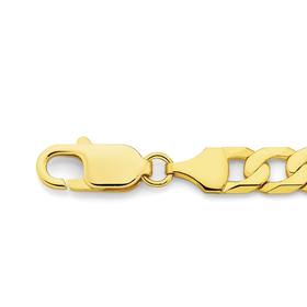 9ct-Gold-21cm-Solid-Bevelled-Curb-Gents-Bracelet on sale