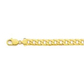 9ct-Gold-22cm-Solid-Bevelled-Curb-Gents-Bracelet on sale