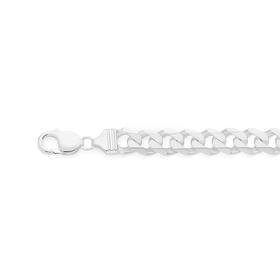 Silver-21cm-Bevelled-Curb-Bracelet on sale