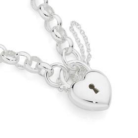 Silver-Belcher-Padlock-Bracelet on sale