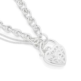 Silver-Filigree-Padlock-Bracelet on sale