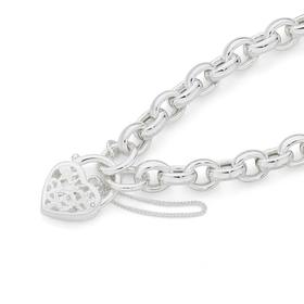 Silver-Belcher-Filigree-Padlock-Bracelet on sale