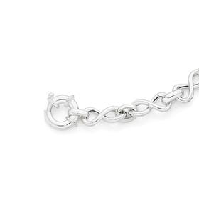 Silver-20cm-Infinity-Link-Bolt-Ring-Bracelet on sale