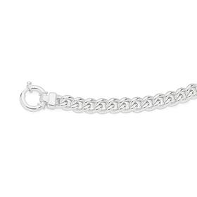 Silver-21cm-Curb-Bolt-Ring-Bracelet on sale