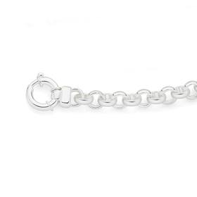 Silver-21cm-Belcher-Bolt-Ring-Bracelet on sale