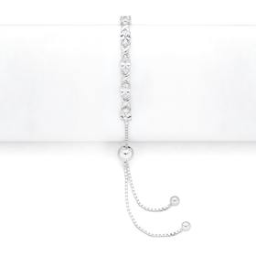 Silver-Oval-CZ-Kiss-Friendship-Bracelet on sale