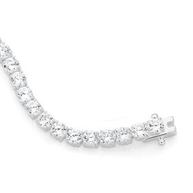 Silver-Cubic-Zirconia-Claw-Set-Tennis-Bracelet on sale