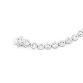 Silver-CZ-Bezel-Set-Tennis-Bracelet on sale