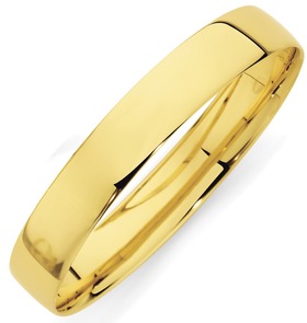 9ct+Gold+12x65mm+Solid+Oval+Bangle