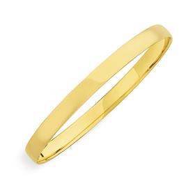 9ct+Gold+6x65mm+Solid+Bangle