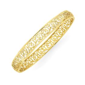 9ct+Gold+65mm+Solid+Bangle