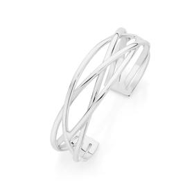 Silver+Multi+Crossover+Cuff+Bangle