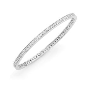 Silver+Cubic+Zirconia+Bangle