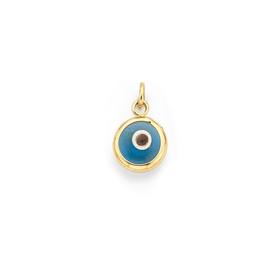 9ct+Gold+8mm+Evil+Eye+Charm