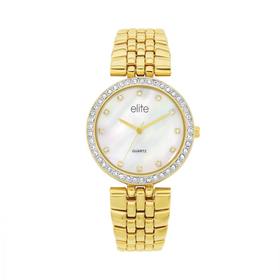 elite+Ladies+Gold+Tone+Watch