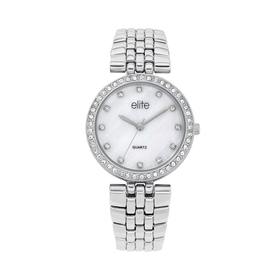 elite+Ladies+Silver+Tone+Watch