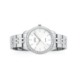 Elite+Ladies+Silver+Tone+Watch