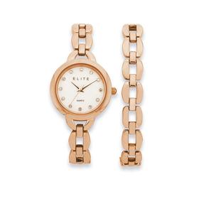 Elite+Ladies+Watch+%26amp%3B+Bracelet+Set