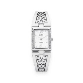 Elite+Ladies+Silver+Tone+Watch