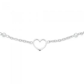 Sterling-Silver-25cm-Open-Heart-Trace-Anklet on sale
