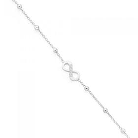 Sterling+Silver+Cubic+Zirconia+Infinity+Anklet