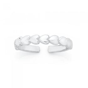 Silver-Polished-Hearts-Toe-Ring on sale