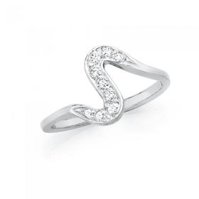Silver-Cubic-Zirconia-Swirl-Toe-Ring on sale