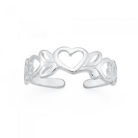 Silver-Filigree-Flower-Heart-Toe-Ring on sale