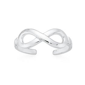 Silver-Infinity-Toe-Ring-Lined-Edge on sale