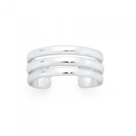 Silver-Plain-Triple-Bar-Toe-Ring on sale