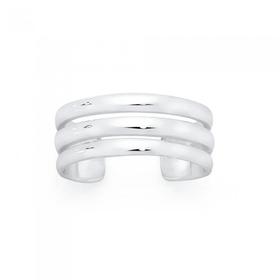 Sterling-Silver-Plain-Triple-Bar-Toe-Ring on sale