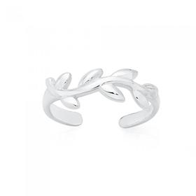 Silver-Leaf-Toe-Ring on sale