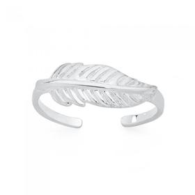 Silver-Feather-Toe-Ring on sale