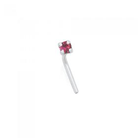 Silver-Pink-CZ-Claw-Set-Nose-Stud on sale