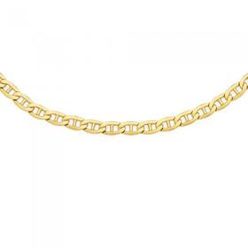 9ct+Gold+on+Silver+50cm+Bevelled+Marine+Chain